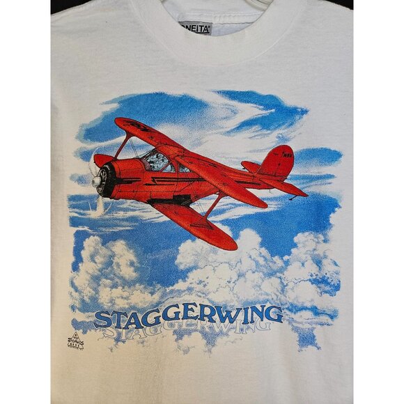 1993 Staggerwing Sophos Shirt Mens Size L Single Stitch Vintage Rare Oneita - Picture 2 of 5